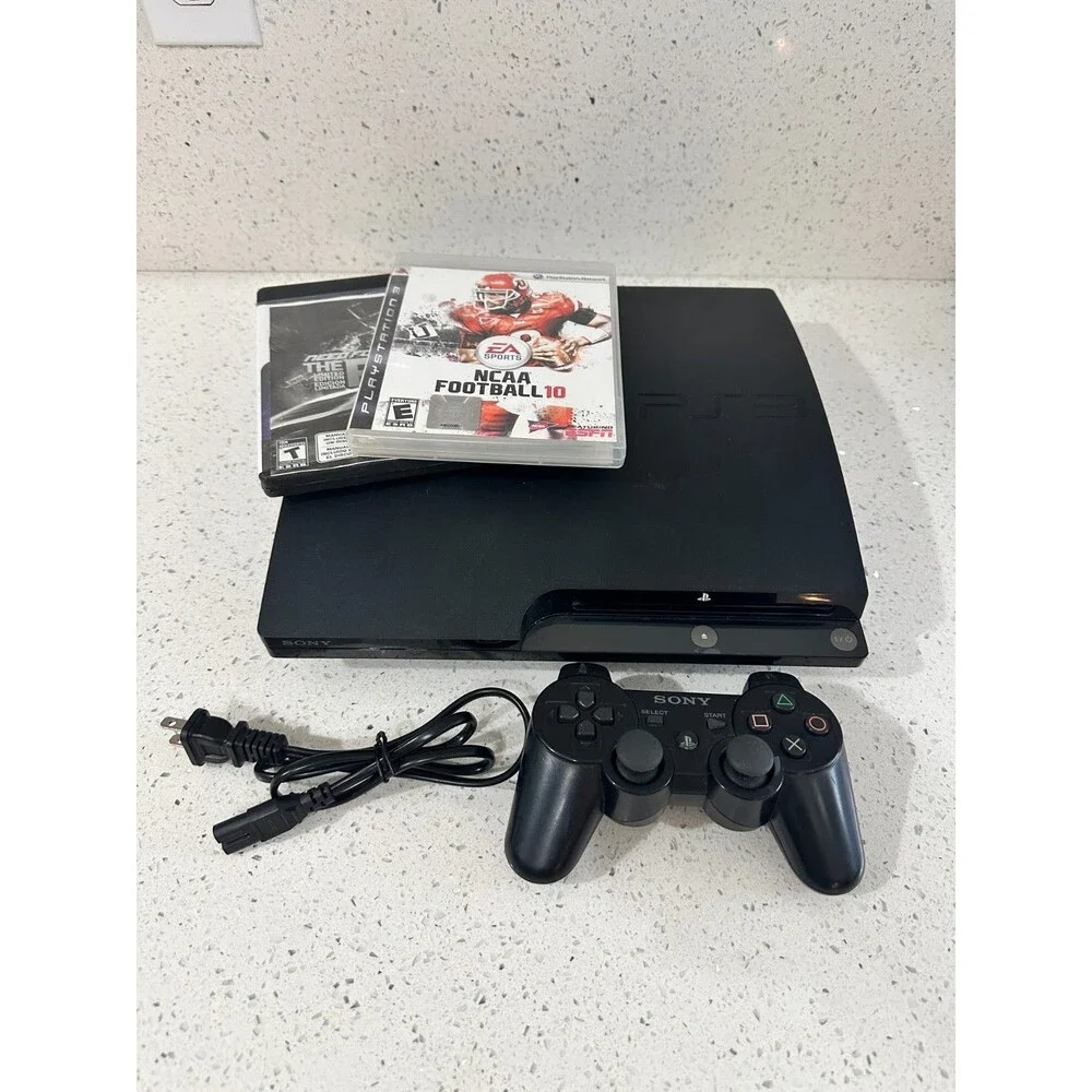 Sony PlayStation 3 PS3 CECH-2001a Console W/1 Controller Cords Games TESTED